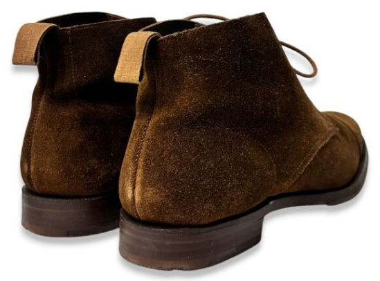 【名門】CROCKETT&JONES SHANNON キャップトゥ・スエードブーツ 8D ダークブラウン